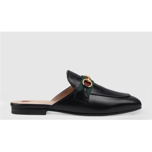 New! Gucci Princetown Horsebit Leather Mule Loafer Black Web Stripe 36.5 US 6.5 - Picture 3 of 12